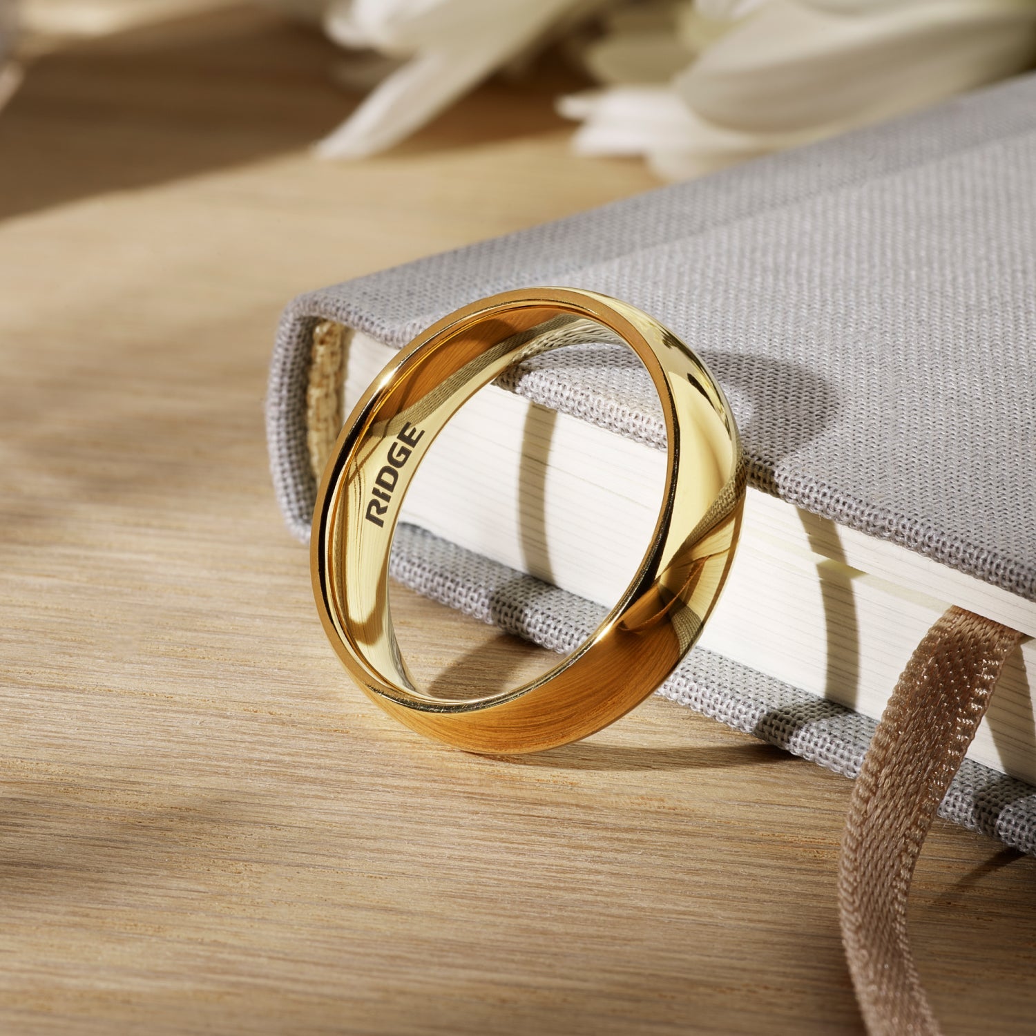Ridge 6mm Rounded Ring Set - 24K Gold | Tantalum