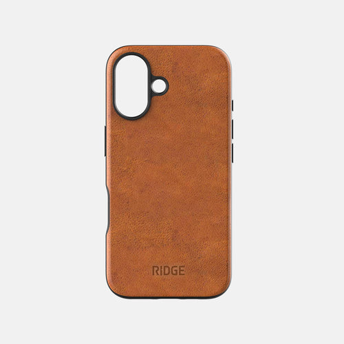 Ridge Phone Case - Tobacco Brown Leather - iPhone 16