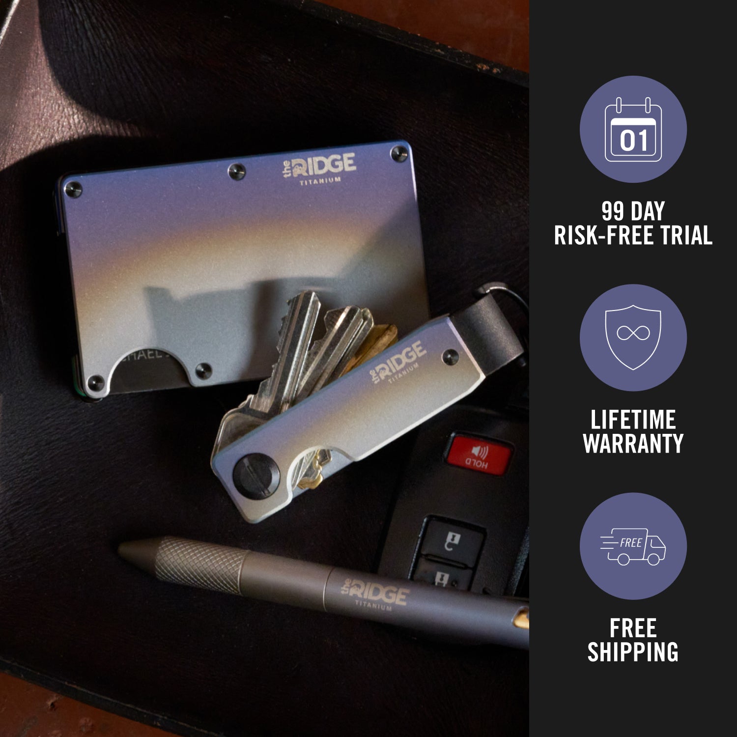 The Ridge Titanium Burnt 財布 Burnt Titanium Wallet - Sleek & Durable | The Ridge