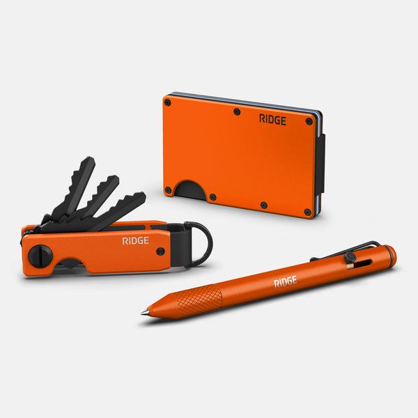 The Ridge Wallet + Keycase + Pen Kit - Basecamp Orange - Ridge EU