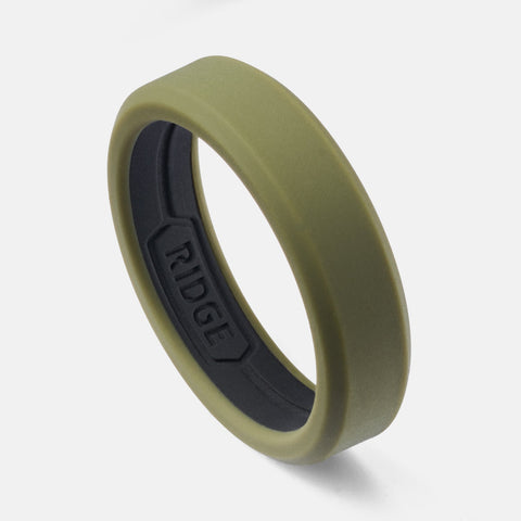 Ridge Комплект силиконови пръстени 6 мм - Matte Olive