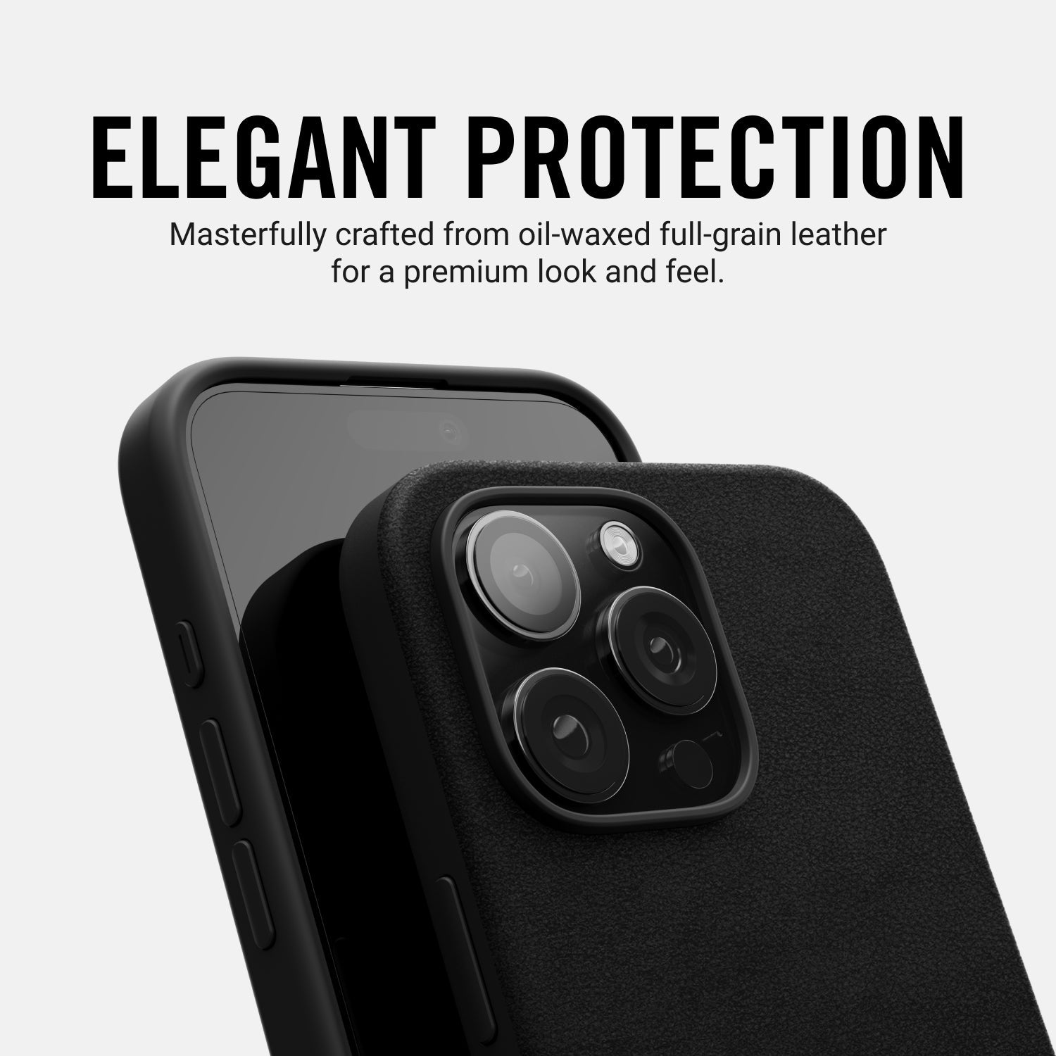 Ridge Phone Case - iPhone 16 - Midnight Black Leather - Ridge EU